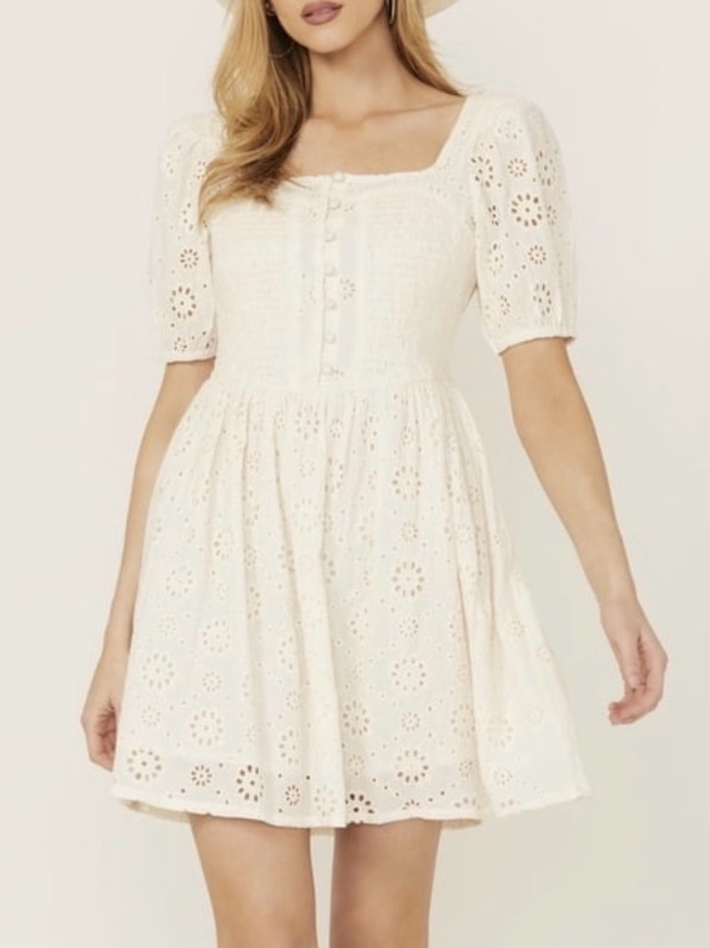NWT- Rock & Roll Denim Women's And Eyelet Short Sleeve Mini Dress - BWD1R03920